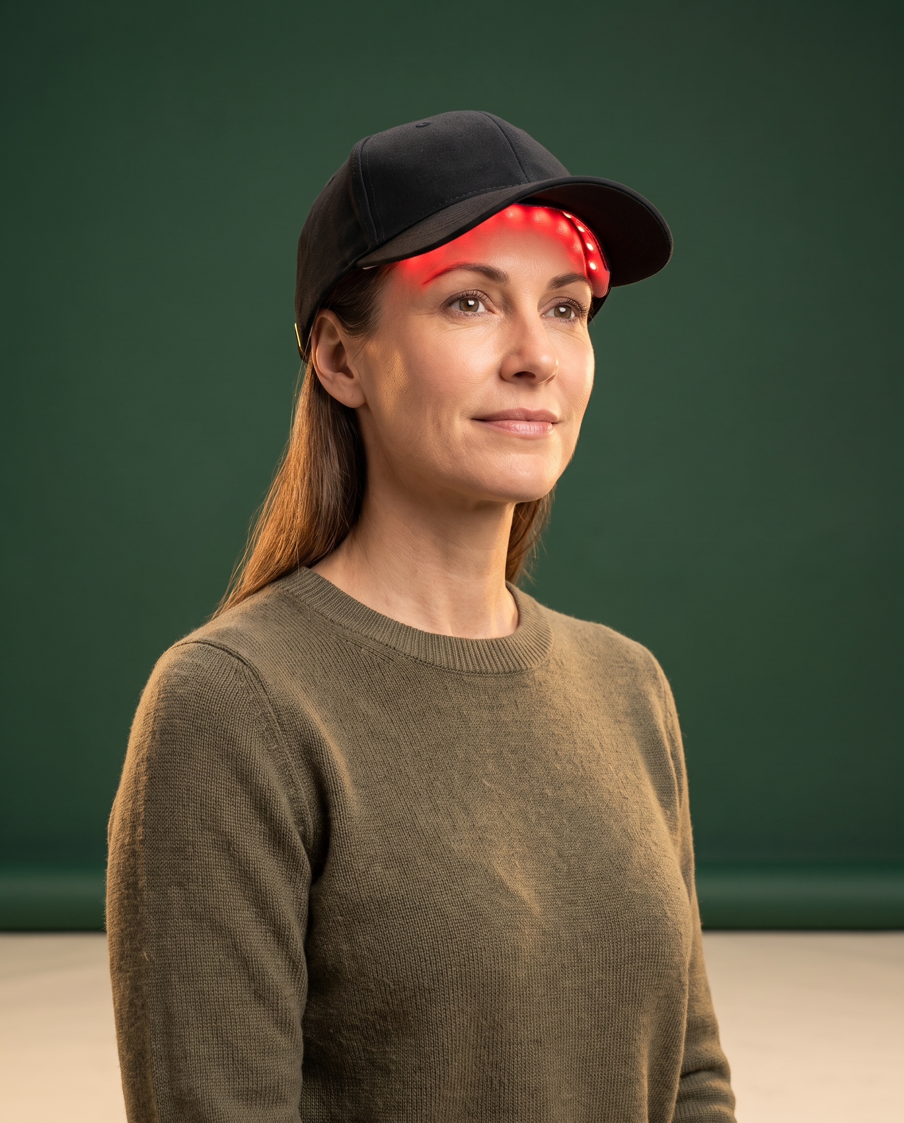 Reviara Smart Red Light Therapy Cap - studio portrait