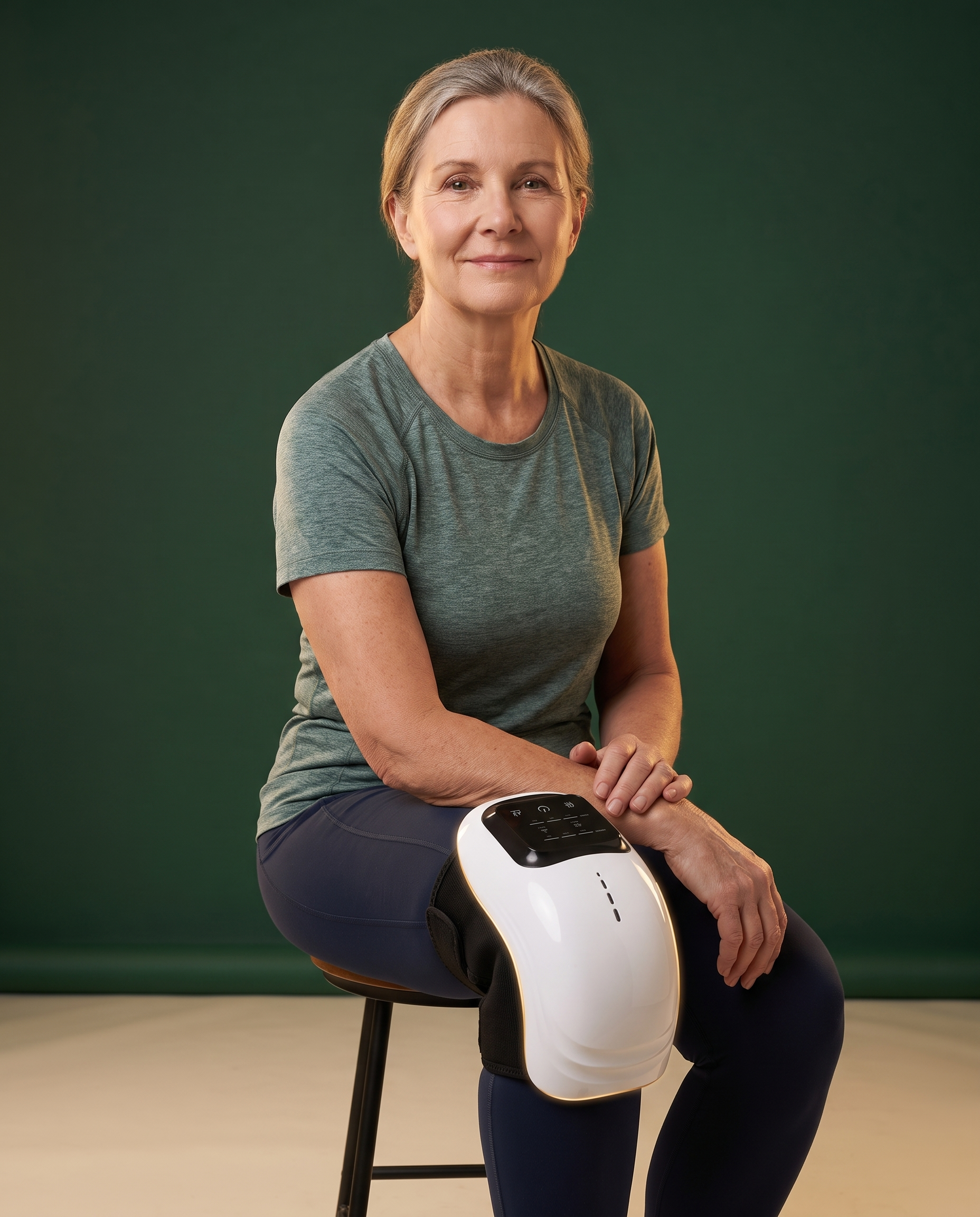 Reviara Heated Vibration Knee Massager - studio portrait